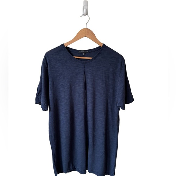 Robert Barakett Copperfield Short Sleeve Pin Tuck Crew Neck T Shirt Navy Size L - Picture 6 of 10